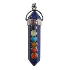 Anhänger - Edelstein - Lapislazuli- mit Chakrasteinen 5cm