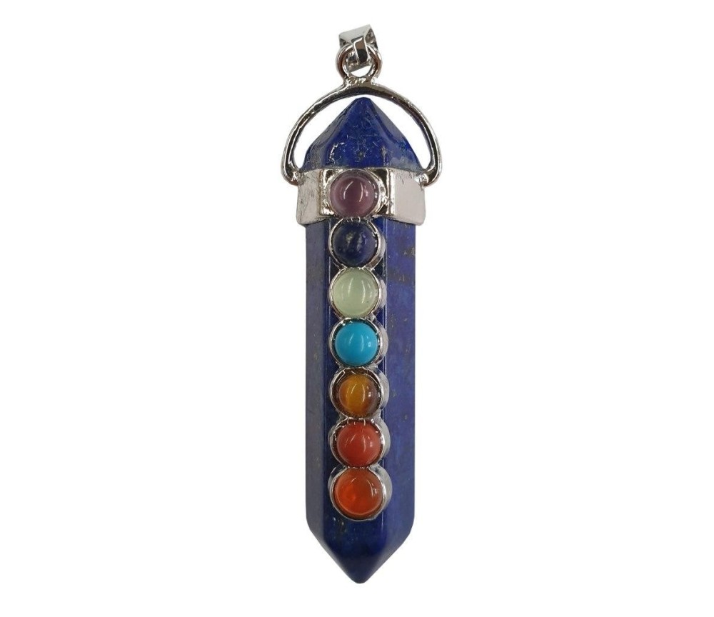 Anhänger - Edelstein - Lapislazuli- mit Chakrasteinen 5cm