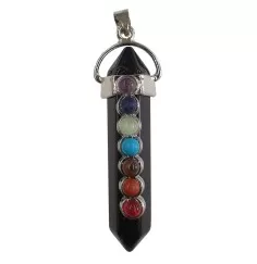 Anhänger - Edelstein - Onyx- mit Chakrasteinen 5cm