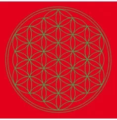 Leinwanddruck - Blume des Lebens- Basis-Chakra rot 20x20cm