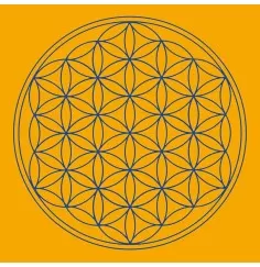 Leinwanddruck - Blume des Lebens- Sakral-Chakra orange 20x20cm