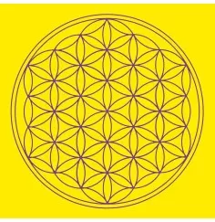 Leinwanddruck - Blume des Lebens- Solarplexus Chakra gelb 20x20cm