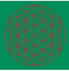 Leinwanddruck - Blume des Lebens- Herz-Chakra grün 20x20cm