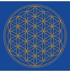 Leinwanddruck - Blume des Lebens- Stirn-Chakra blau 20x20cm