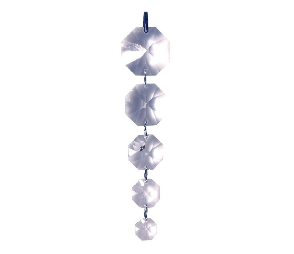 Kristall 8-eck Kette 140mm, Glas -bleifrei-