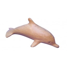 Delphin Holz natur 12cm