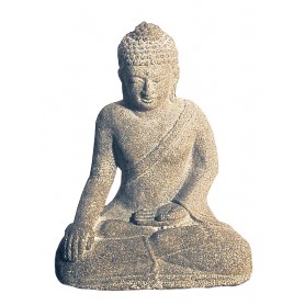 Buddha in Meditation Sandstein grau 10x15cm