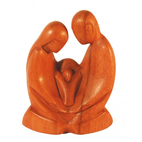 "Heilige Familie" Holz braun 10x14cm