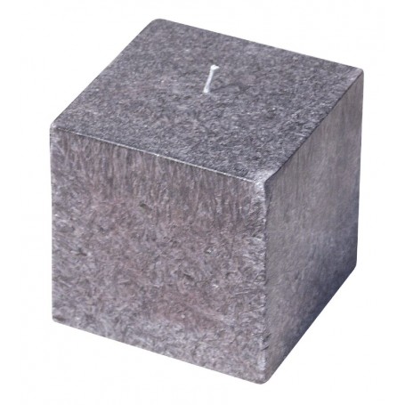 Kerze "Cube" Stearin grau 8x8cm