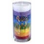 Kerze "Rainbow Engel" im Glas Stearin regenbogen 14cm