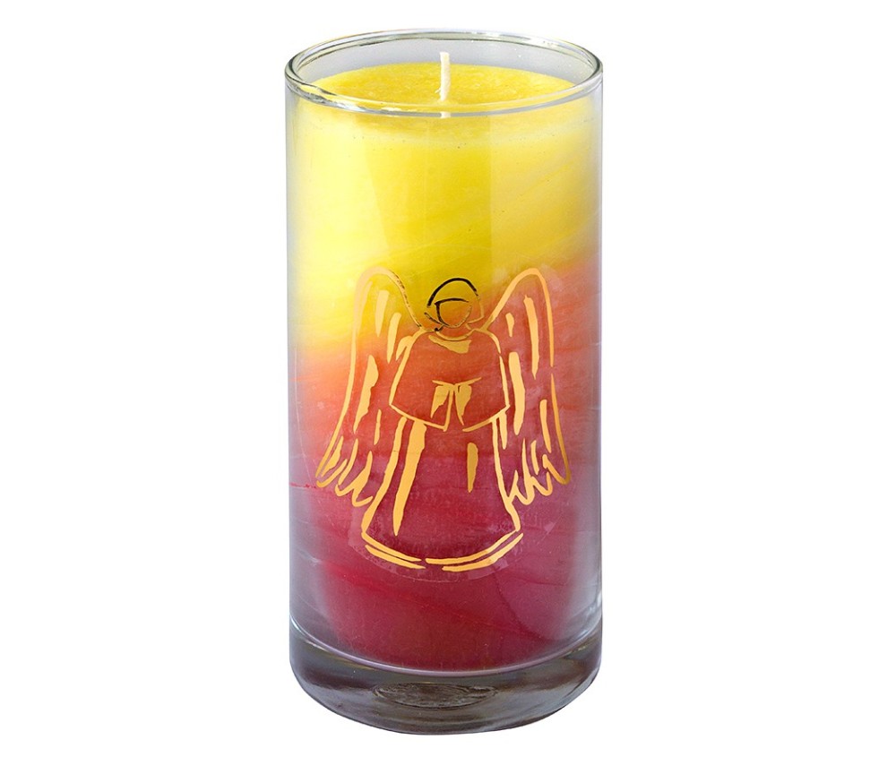 Kerze "Sunrise Engel" im Glas Stearin 14cm