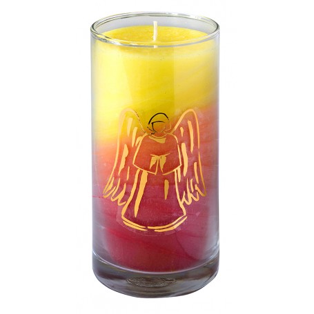 Kerze "Sunrise Engel" im Glas Stearin 14cm