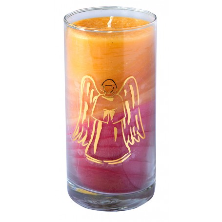 Kerze "Sunset Engel" im Glas Stearin 14cm