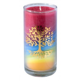 Kerze "Summer Lebensbaum" im Glas Stearin 14cm