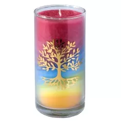 Kerze "Summer Lebensbaum" im Glas Stearin 14cm