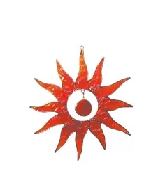 Suncatcher "Sonne" Fiberglas rot 20cm