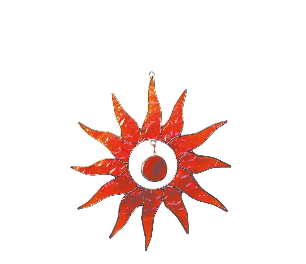 Suncatcher "Sonne" Fiberglas rot 20cm