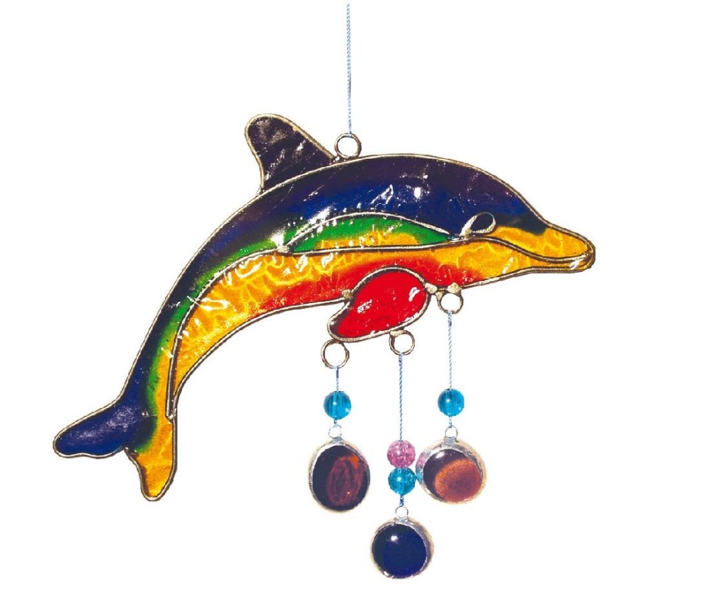 Suncatcher "Delphin" Fiberglas bunt 15cm