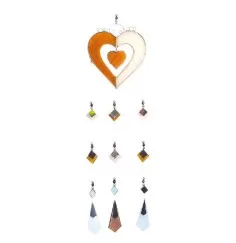 Tiffany Mobile Herzen Glas orange 10x40cm