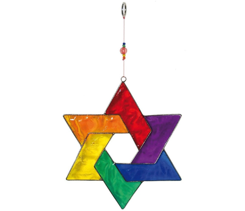 Suncatcher "Hexagramm" Fiberglas bunt 18cm