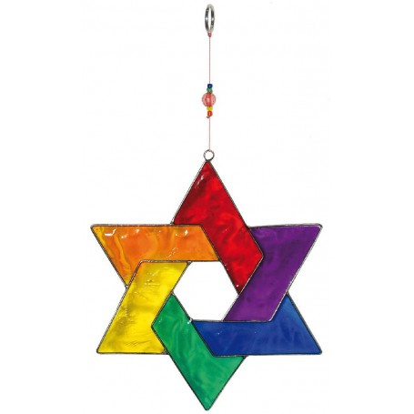 Suncatcher "Hexagramm" Fiberglas bunt 18cm