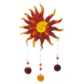 Spiritcatcher "Sonnenspirale" Fiberglas rot 14x25cm