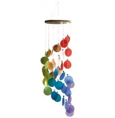 Muschelmobile "Spirale" regenbogenfarben 15x60cm