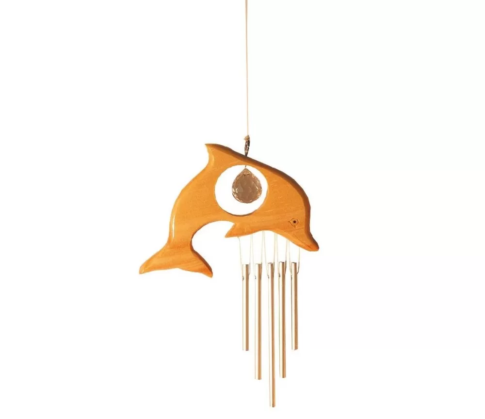Kristallobjekt "Delphin" mit Klangspiel 20cm