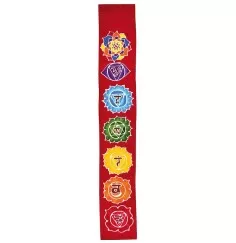 Wandbehang - 7 Chakras- Rayon rot - ca. 15x100cm