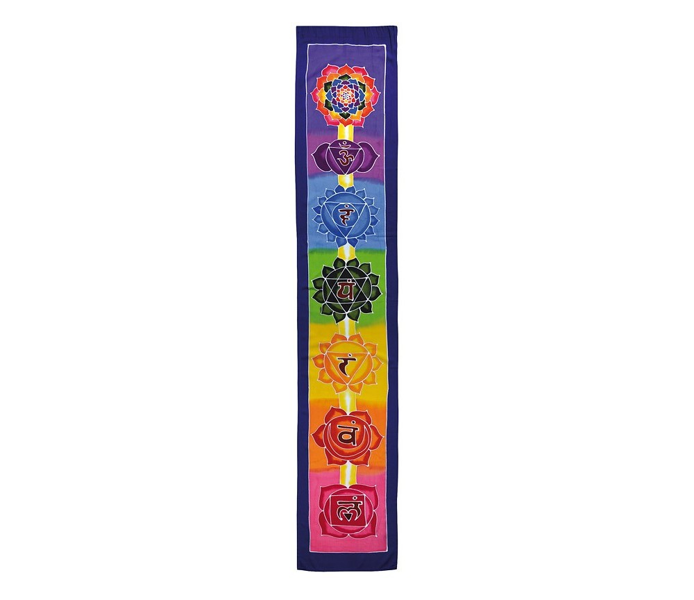 Sarong "7 Chakras" Rayon regenbogenfarben 30x180cm