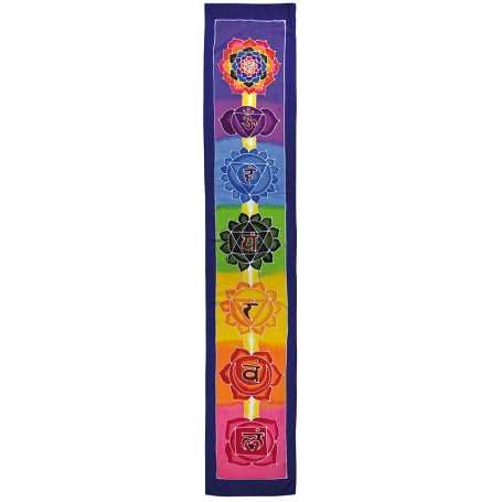 Sarong "7 Chakras" Rayon regenbogenfarben 30x180cm