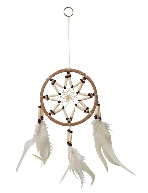 Traumfänger "White Star" mit Röhrenknochen 12x25cm