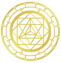 Aufkleber Set 4x3cm/1x7,5cm gold-transparent Merkabah