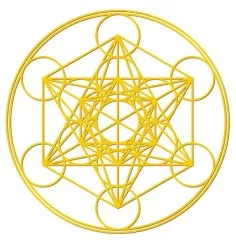 Aufkleber Set 4x3cm/1x7,5cm gold-transparent Metatron