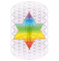 Aufkleber "Merkaba-Mensch-7 BdL", transparent 7x10,5cm