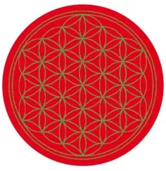 Aufkleber "Blume des Lebens" Komplementärfarben, rot-grün 9,5cm