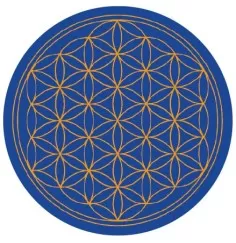 Aufkleber "Blume des Lebens" Komplementärfarben, blau-orange 9,5cm