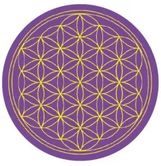 Aufkleber "Blume des Lebens" Komplementärfarben, violett-gelb 9,5cm