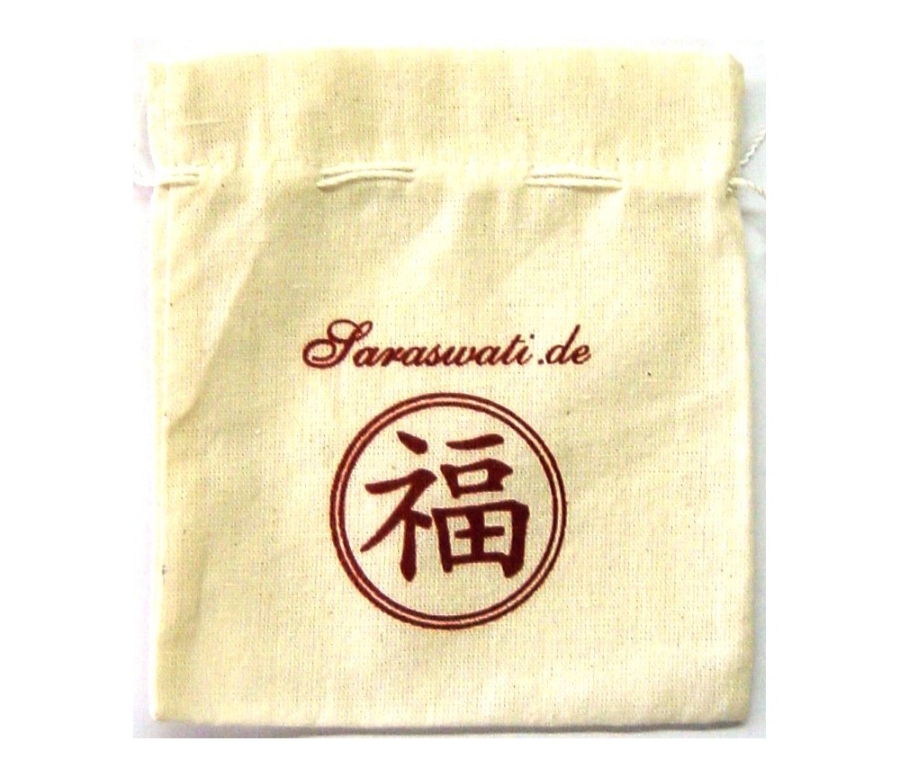 Baumwollsäckchen "Happiness" 3er Set natur 10x12cm