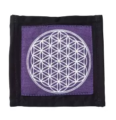 Untersetzer "Blume des Lebens" Baumwolle purple 10x10cm
