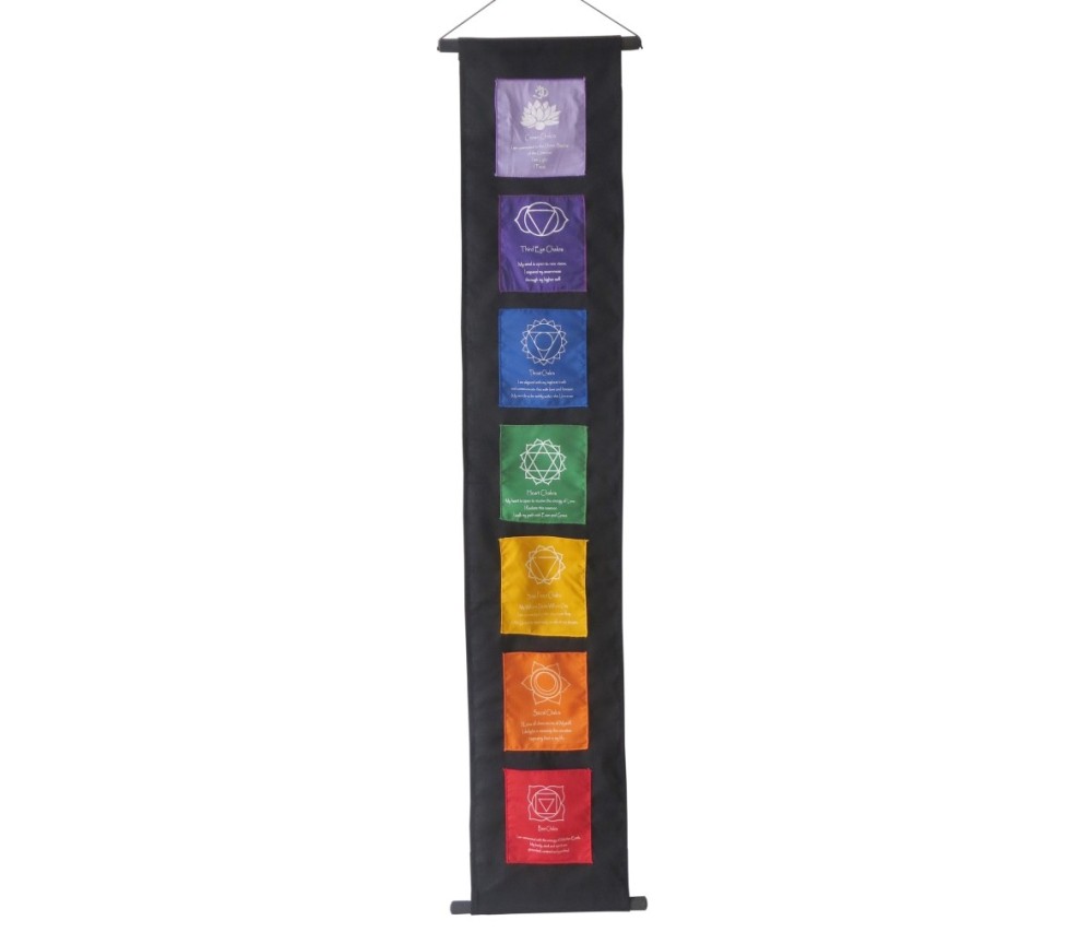Wandbehang "7 Chakren" Baumwolle bunt 25x130cm