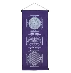 Wandbehang "Heilige Geometrie" Baumwolle purple 40x85cm