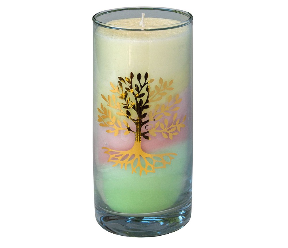 Kerze "Dream Lebensbaum" im Glas Stearin 14cm