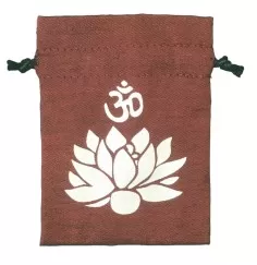 Baumwollsäckchen "Om Lotus" maroon 8x11cm