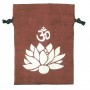 Baumwollsäckchen "Om Lotus" maroon 8x11cm