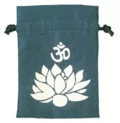 Baumwollsäckchen "Om Lotus" türkis 8x11cm