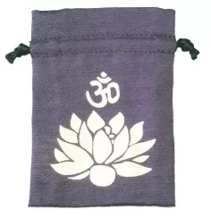 Baumwollsäckchen "Om Lotus" purple 8x11cm