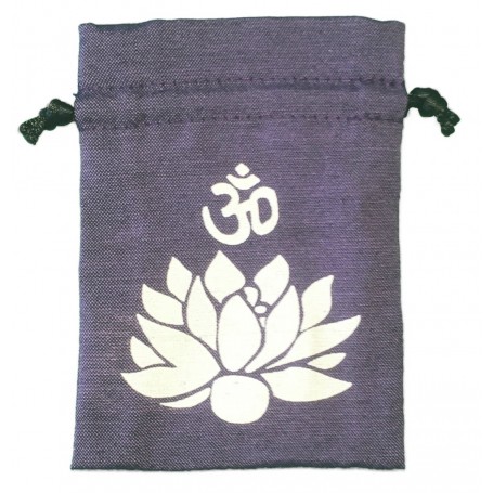 Baumwollsäckchen "Om Lotus" purple 8x11cm