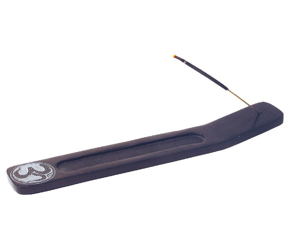 Räucherstäbchenhalter "OM" Black Stone graviert 25x4cm