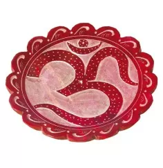 Räucherstäbchenhalter "OM" Speckstein rot 10cm